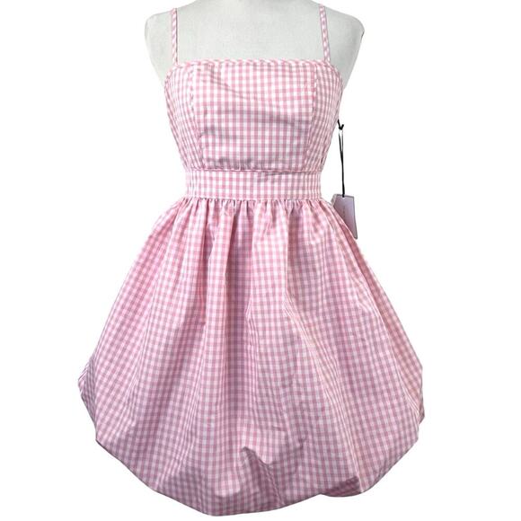 1.State Dresses & Skirts - 1.STATE Pink Gingham Bubble Hem Dress NWT Size 0 Coquette Cottagecore